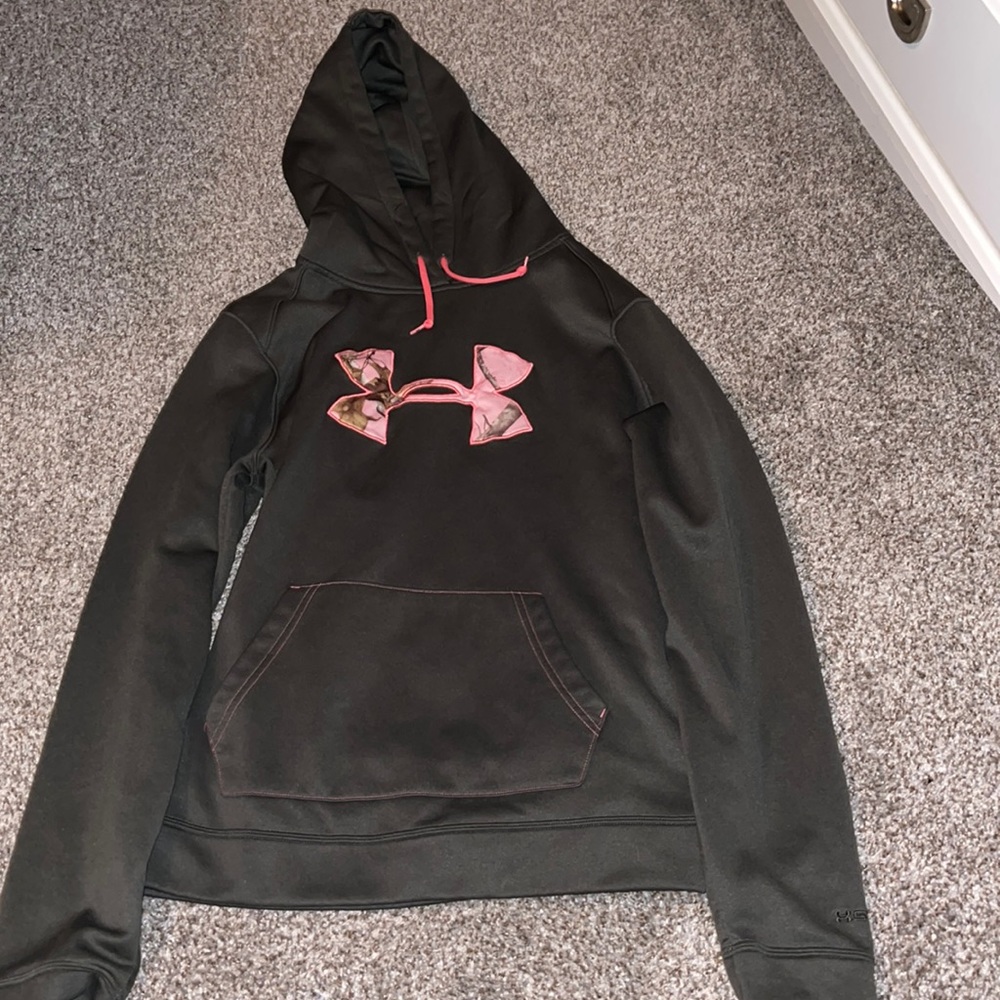 Under armor olive green camo hoodie